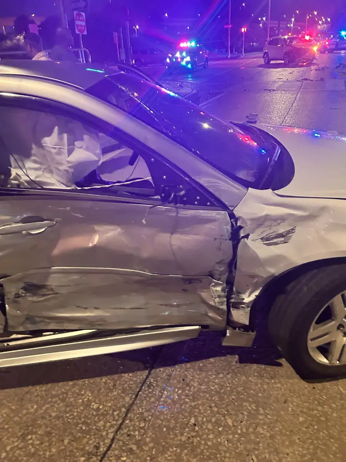 Redacted Chevrolet Impala Damage After Tampa Red Light Crash At North 22Nd Street And Adamo Drive