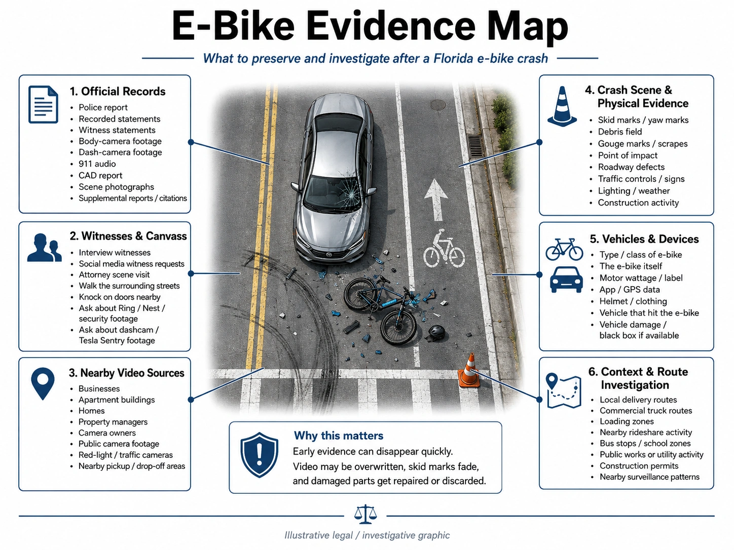 Florida E-Bike Accident Lawyer 2 Evidence Map